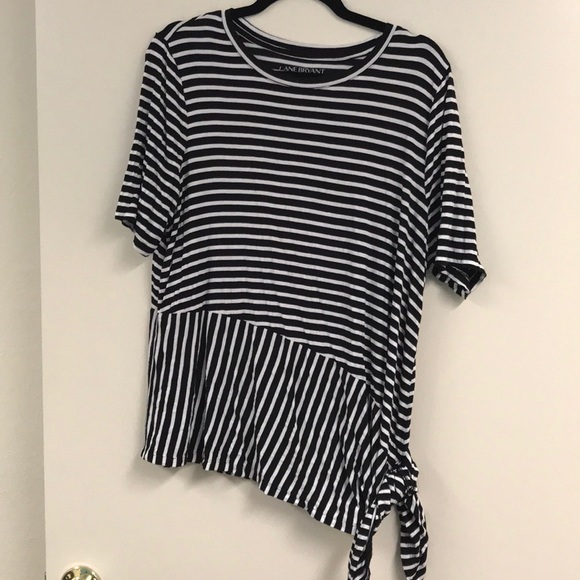 Striped T-shirt with side tie detail - Picture 1 of 2